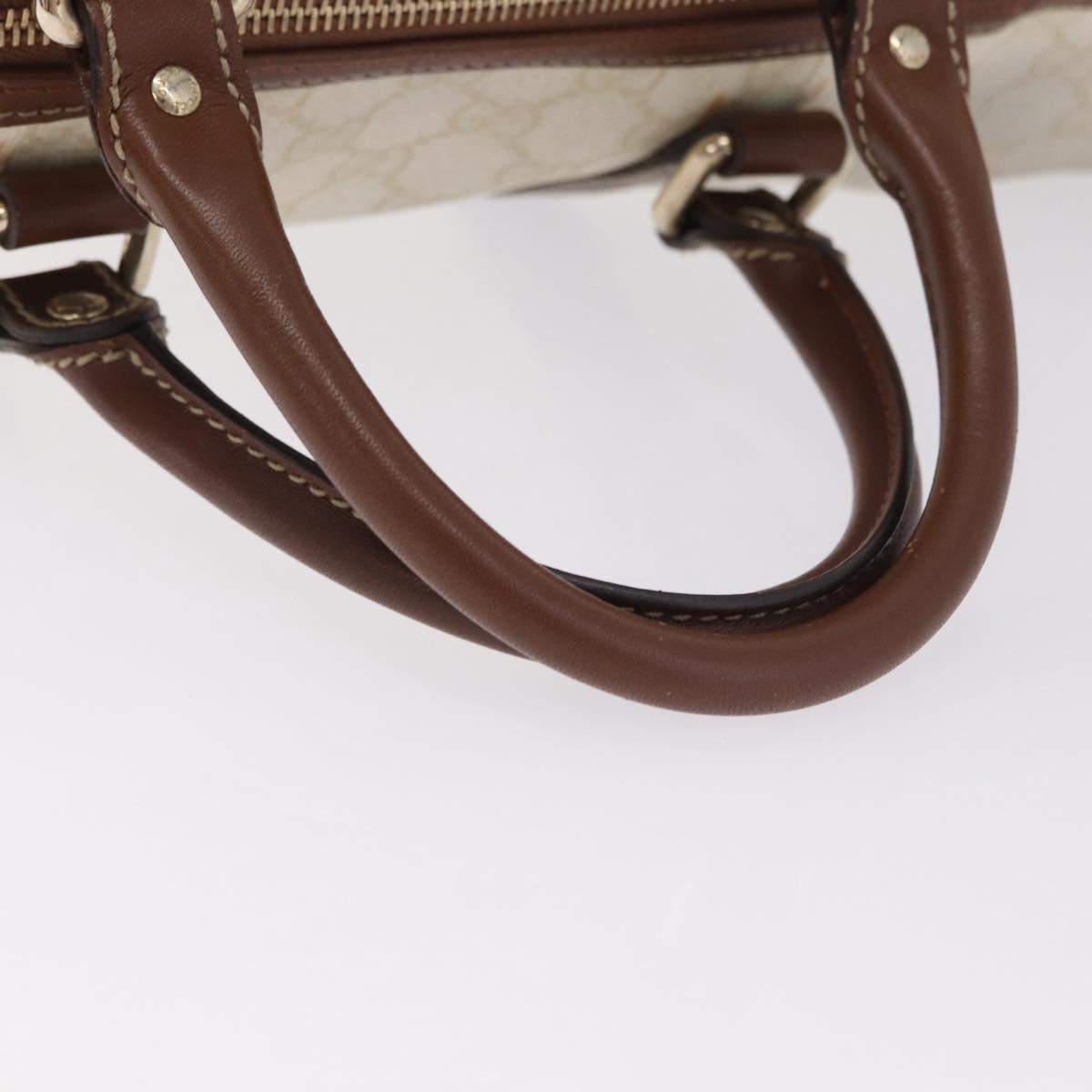 GUCCI GG Supreme Boston Bag PVC White Gold 193602 Auth 197858