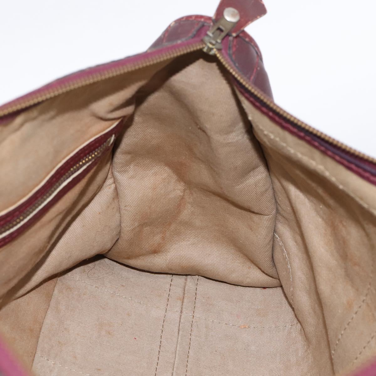 Christian Dior Trotter Canvas Boston Bag Red Gold Auth 197860