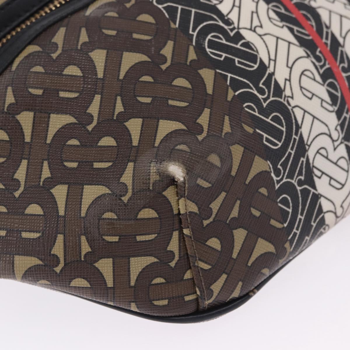 BURBERRY Waist Bag PVC Brown Gold Auth 197864