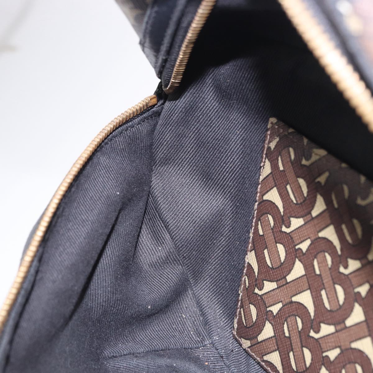 BURBERRY Waist Bag PVC Brown Gold Auth 197864