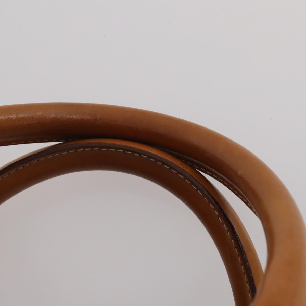 CELINE Macadam Canvas Boston Bag PVC Leather Brown Gold Auth 197871