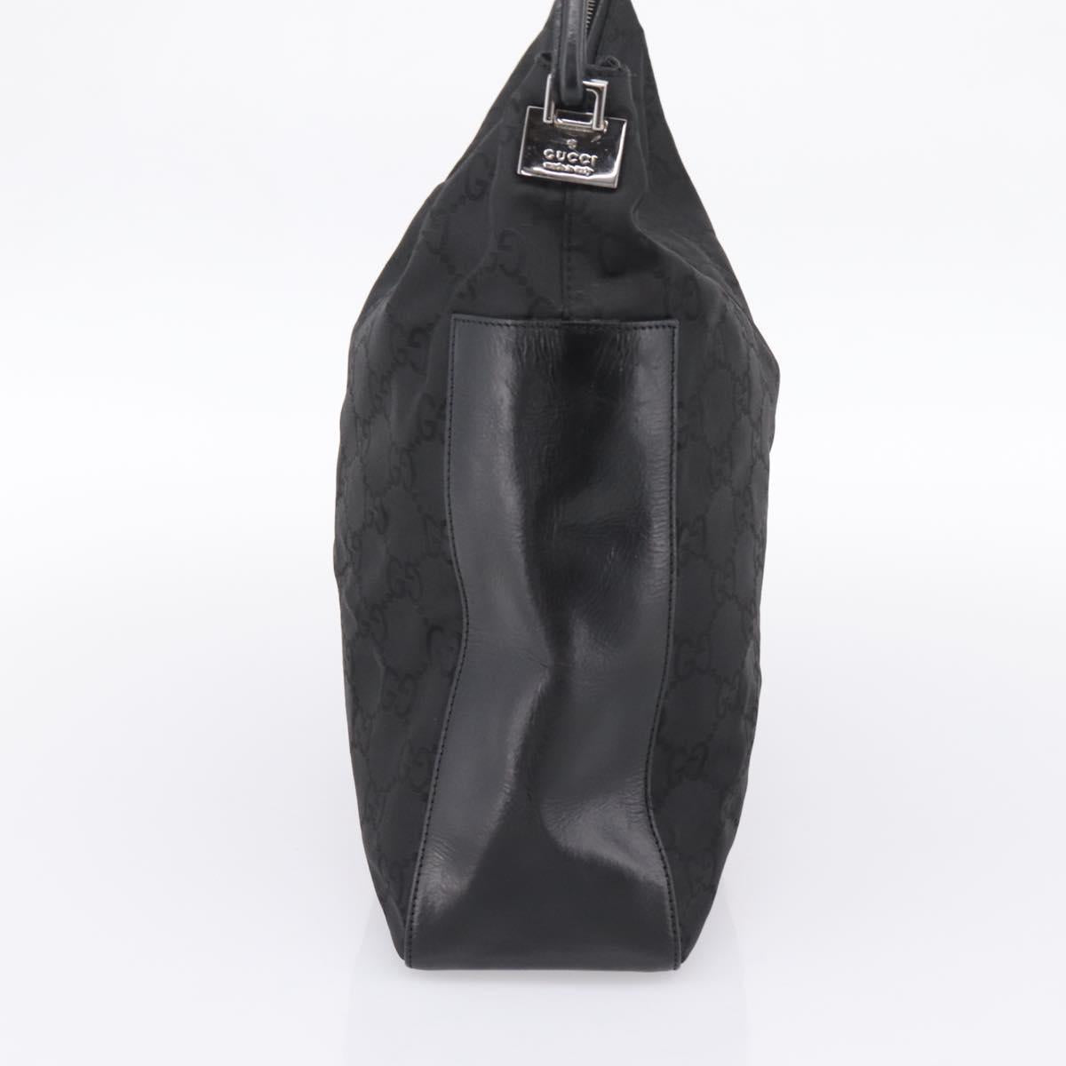 GUCCI GG Canvas Shoulder Bag Nylon Black Silver 001 3770 Auth 197874A