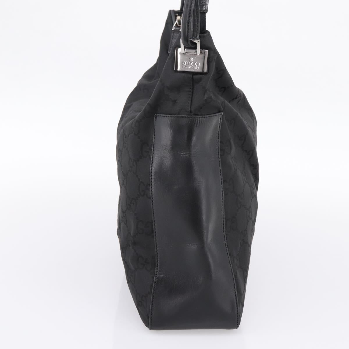 GUCCI GG Canvas Shoulder Bag Nylon Black Silver 001 3770 Auth 197874A