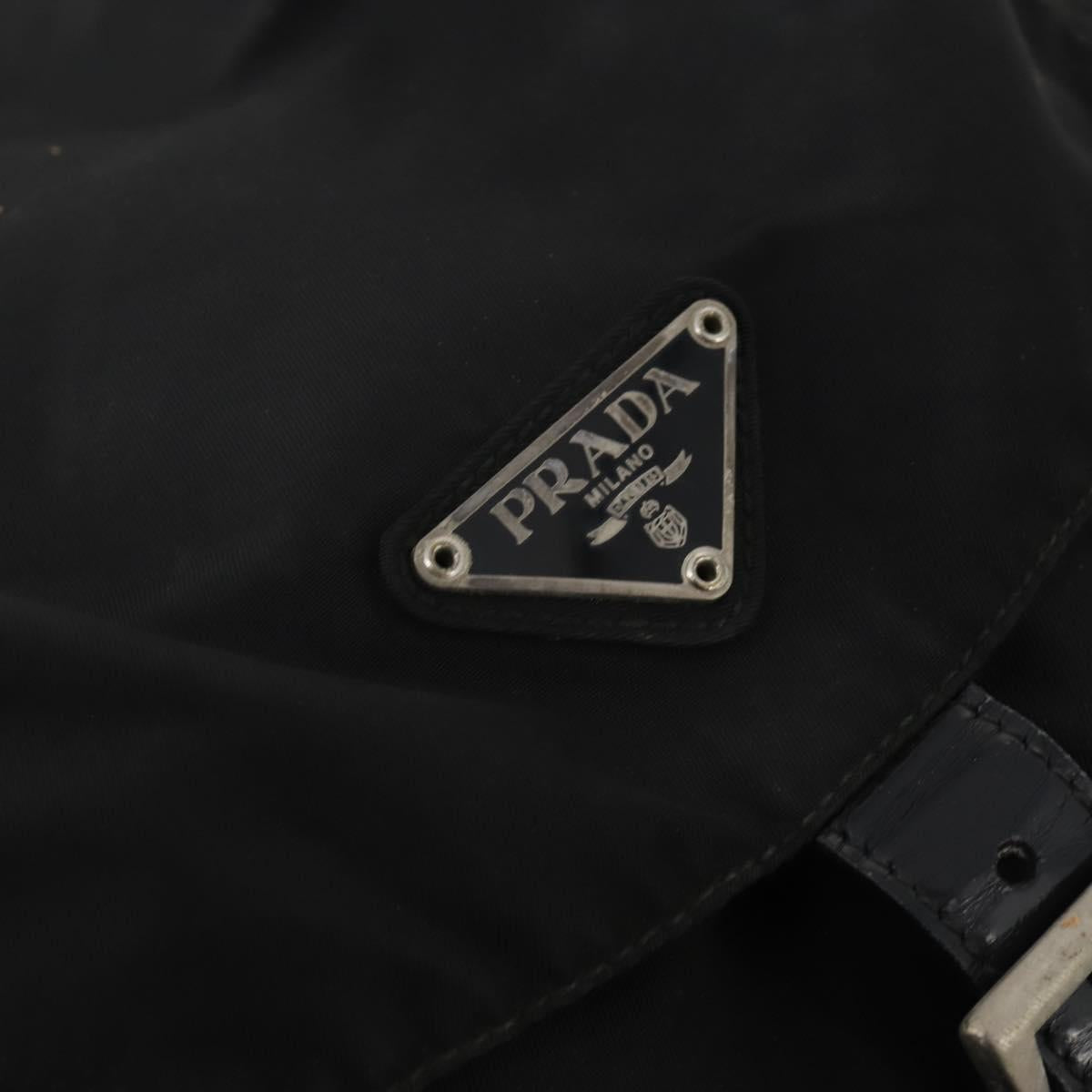 PRADA Backpack Nylon Black Silver Auth 197878