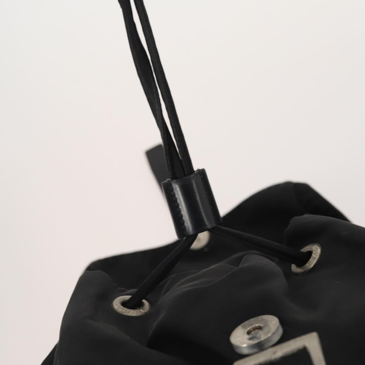 PRADA Backpack Nylon Black Silver Auth 197878