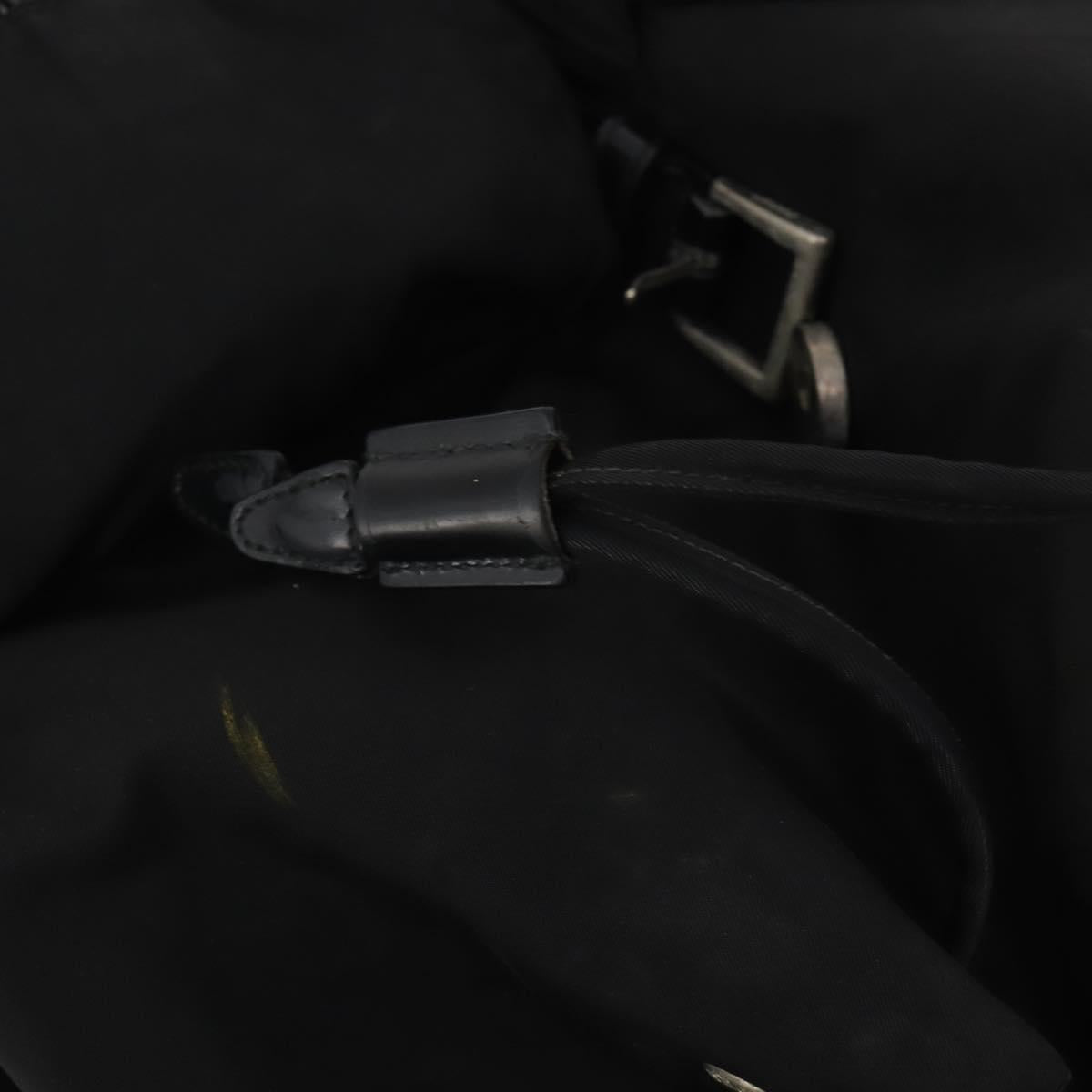 PRADA Backpack Nylon Black Silver Auth 197878