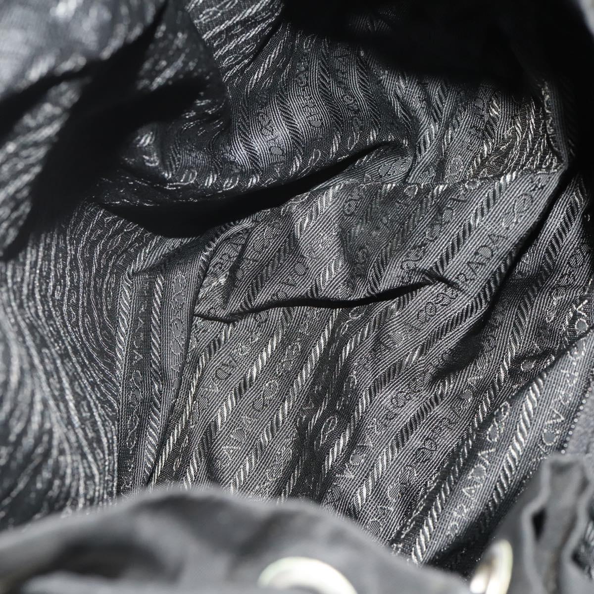 PRADA Backpack Nylon Black Silver Auth 197878