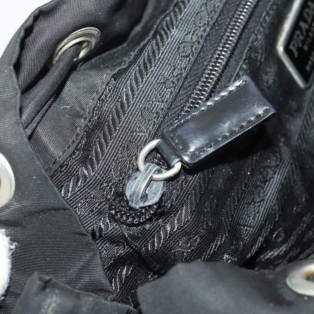 PRADA Backpack Nylon Black Silver Auth 197878