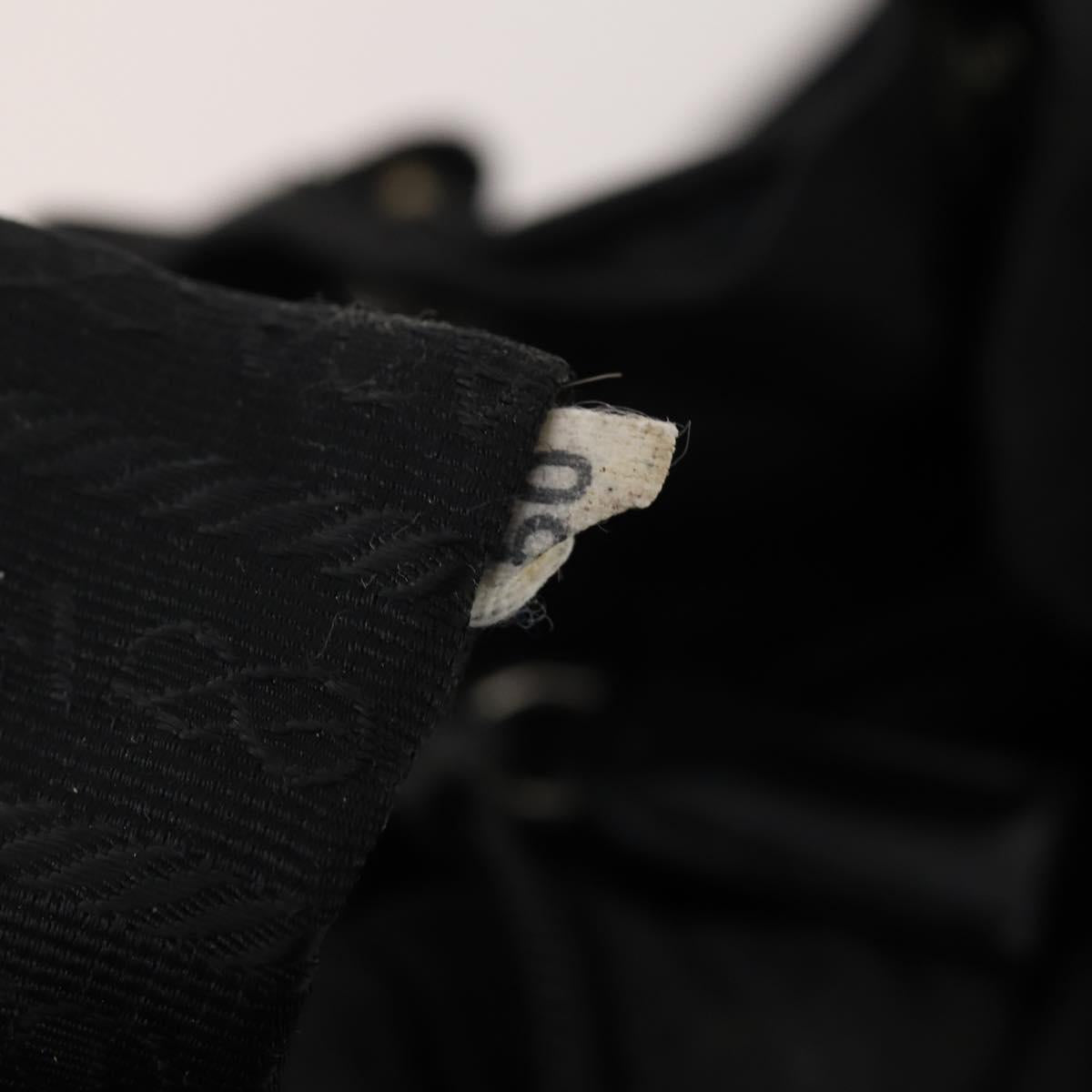 PRADA Backpack Nylon Black Silver Auth 197878