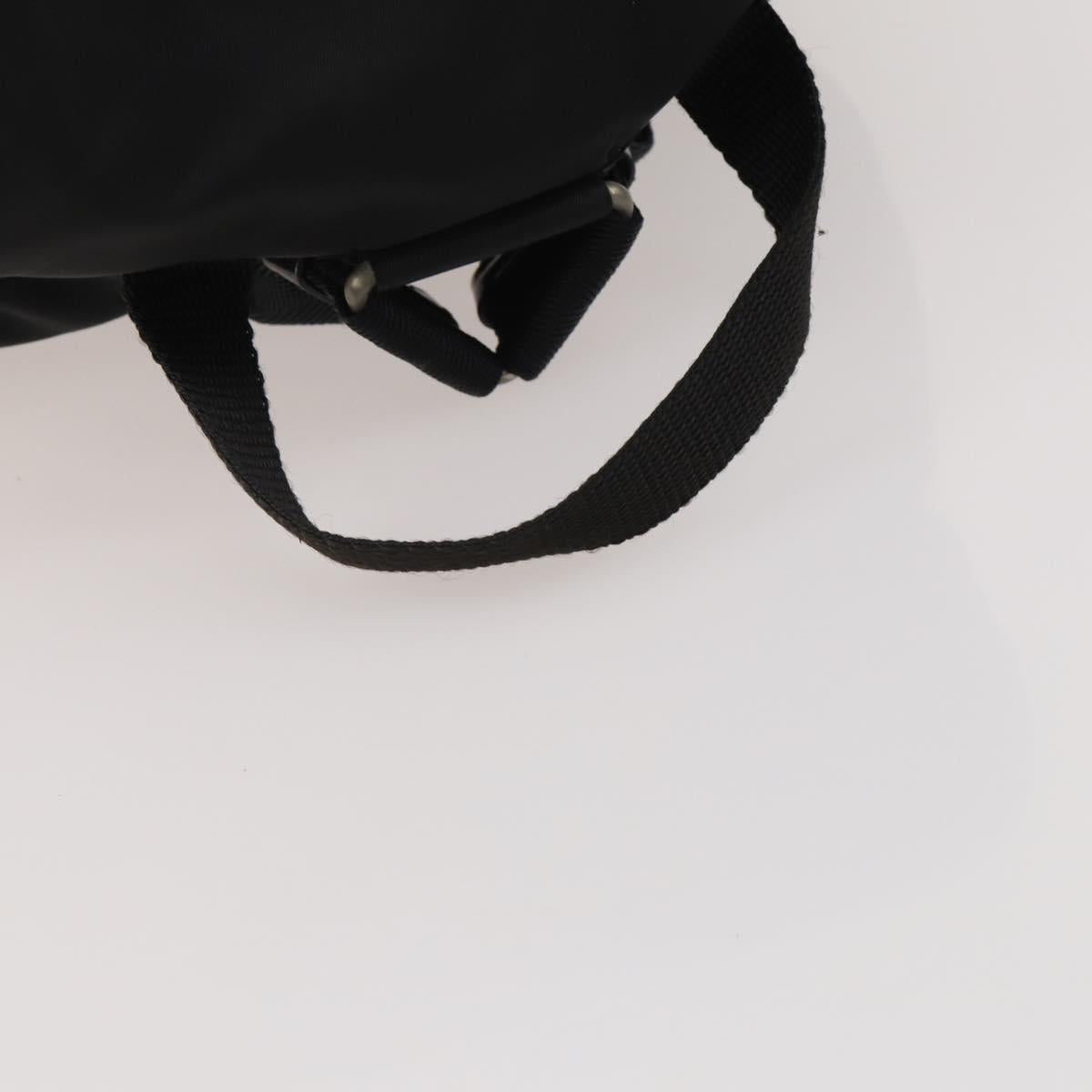PRADA Backpack Nylon Black Silver Auth 197878