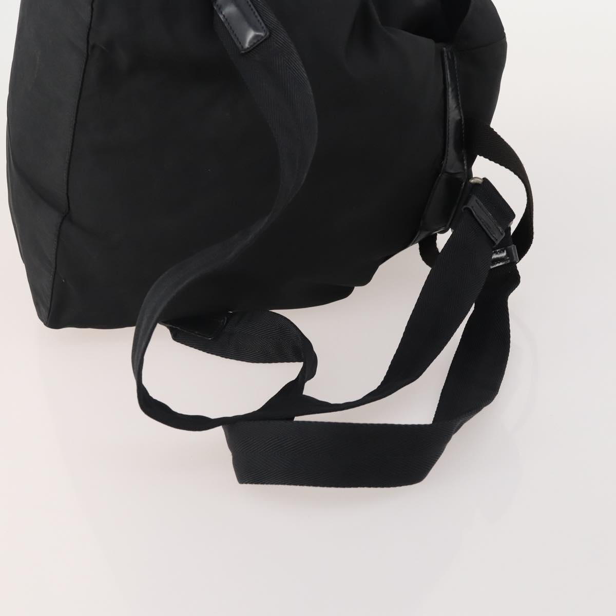 PRADA Backpack Nylon Black Silver Auth 197878