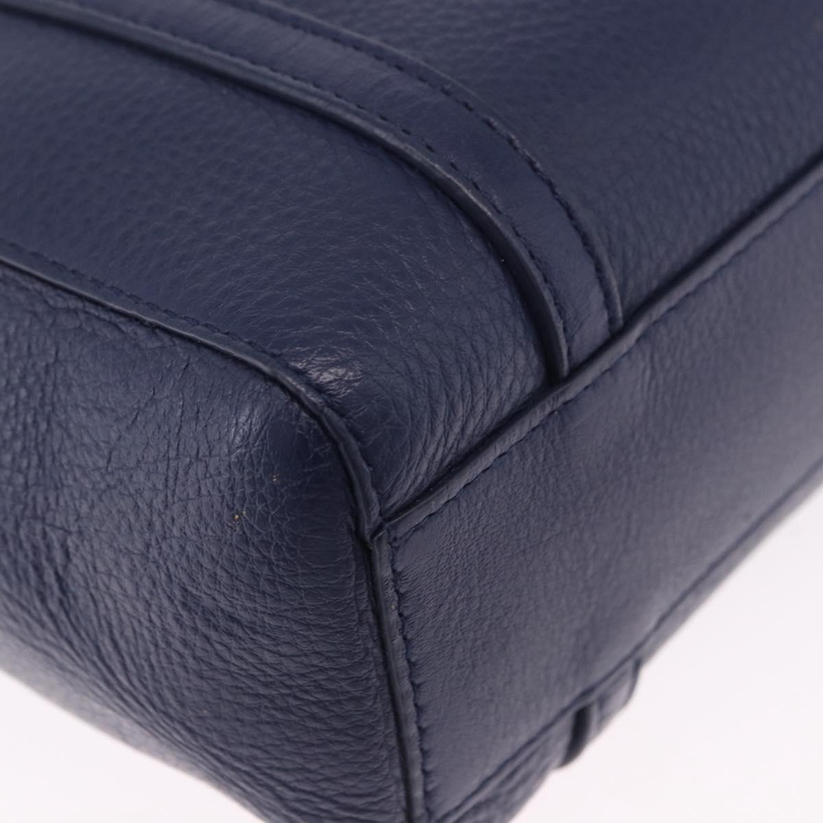 BALENCIAGA Everyday XXS Hand Bag Leather 2way Navy Silver 551815 Auth 197884V