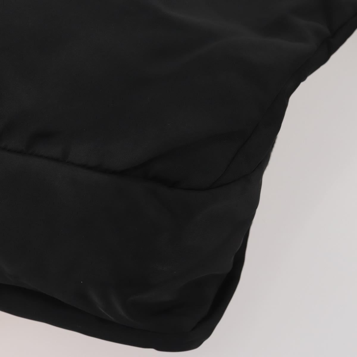 PRADA Shoulder Bag Nylon Black Silver Auth 197886
