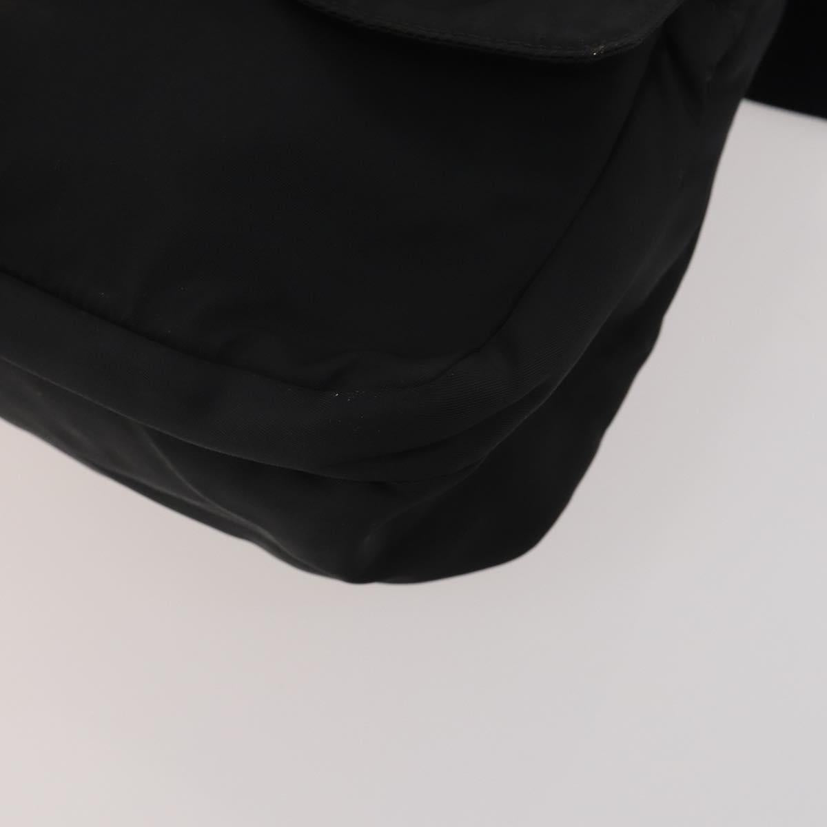 PRADA Shoulder Bag Nylon Black Silver Auth 197886
