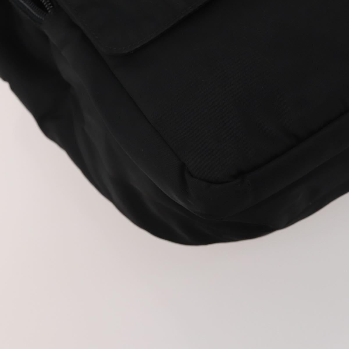 PRADA Shoulder Bag Nylon Black Silver Auth 197886
