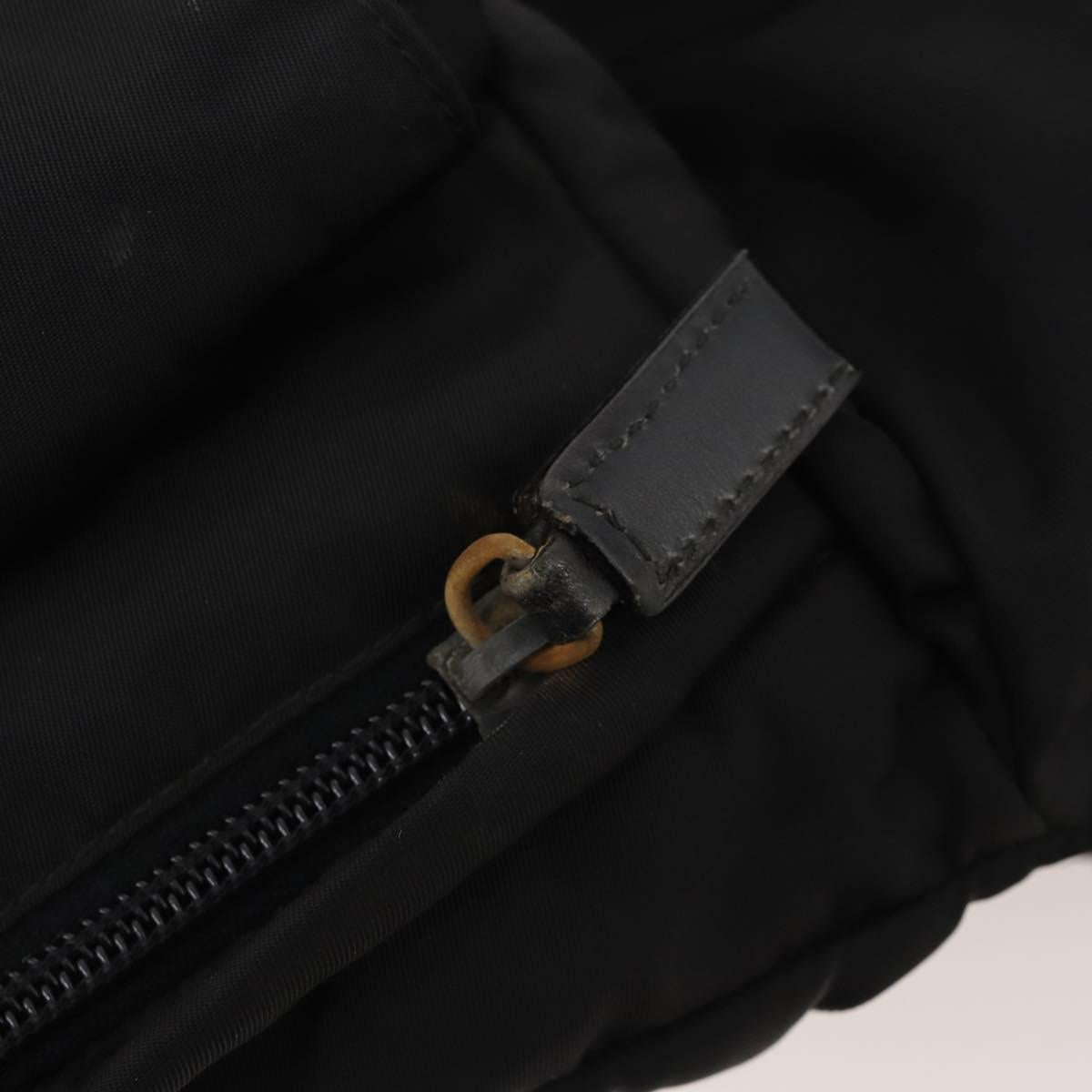 PRADA Shoulder Bag Nylon Black Silver Auth 197886