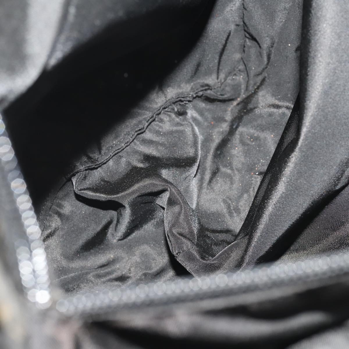 PRADA Shoulder Bag Nylon Black Silver Auth 197886