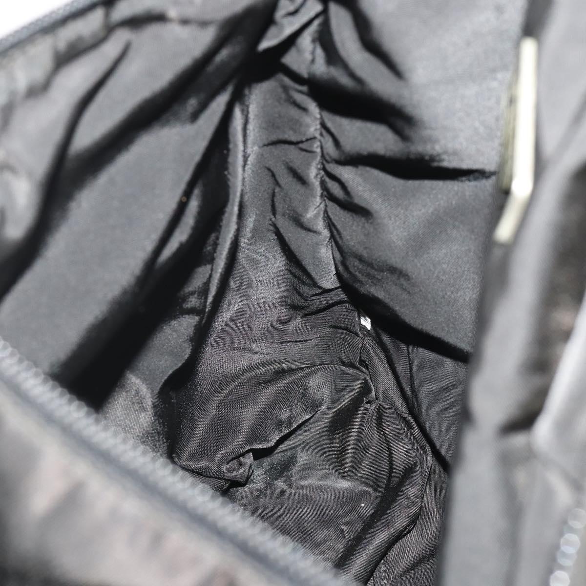 PRADA Shoulder Bag Nylon Black Silver Auth 197886