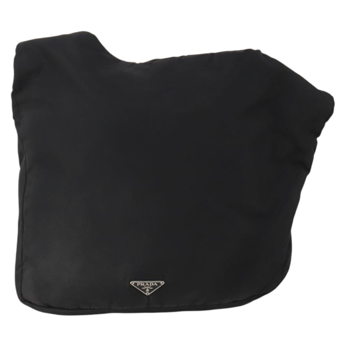 PRADA Shoulder Bag Nylon Black Silver Auth 197886