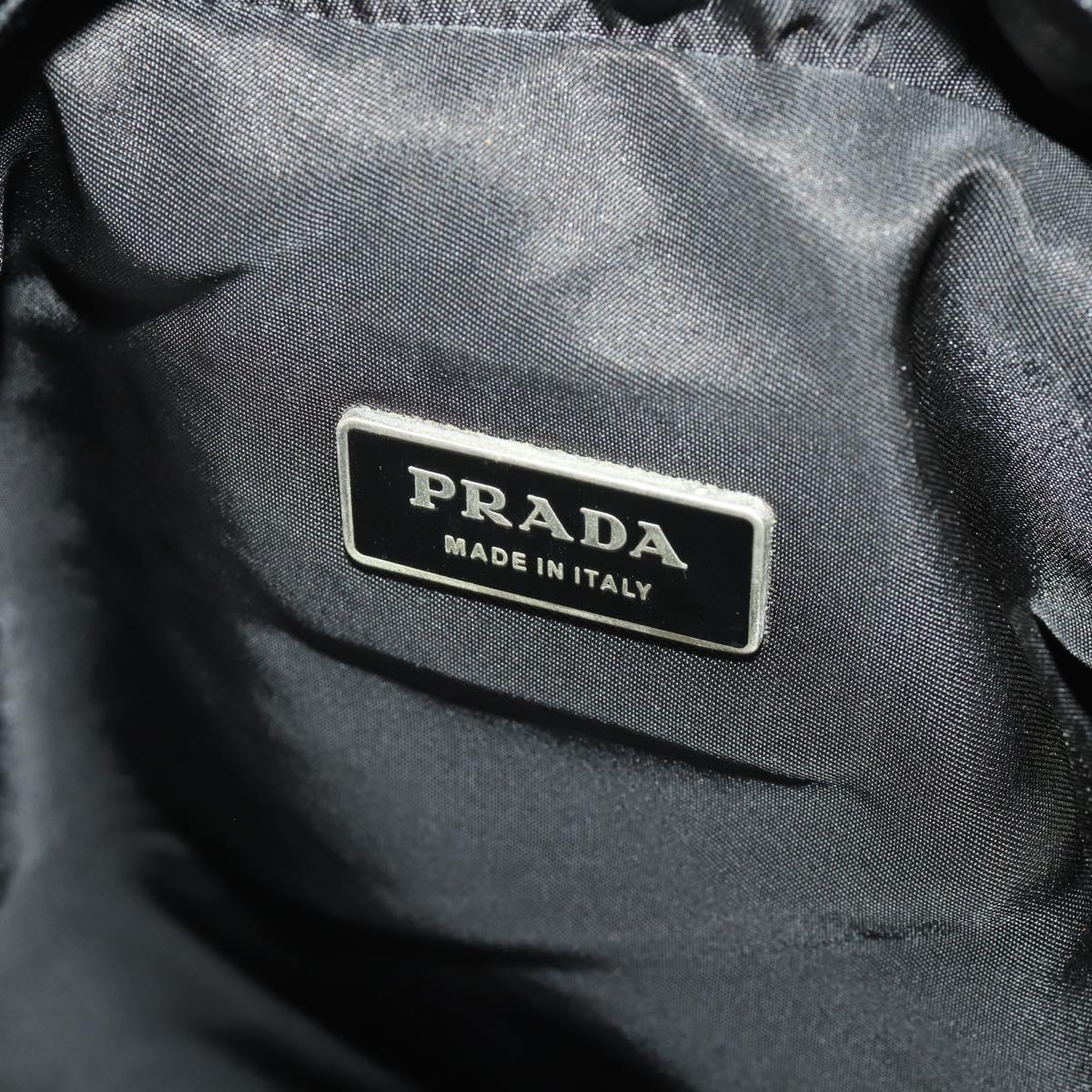PRADA Shoulder Bag Nylon Black Silver Auth 197886