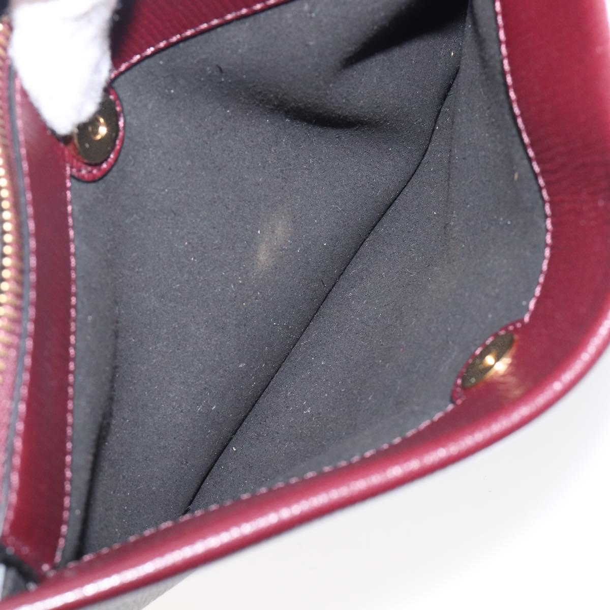 GIVENCHY Chain Shoulder Bag Leather 2way Wine Red Gold Auth 197889A
