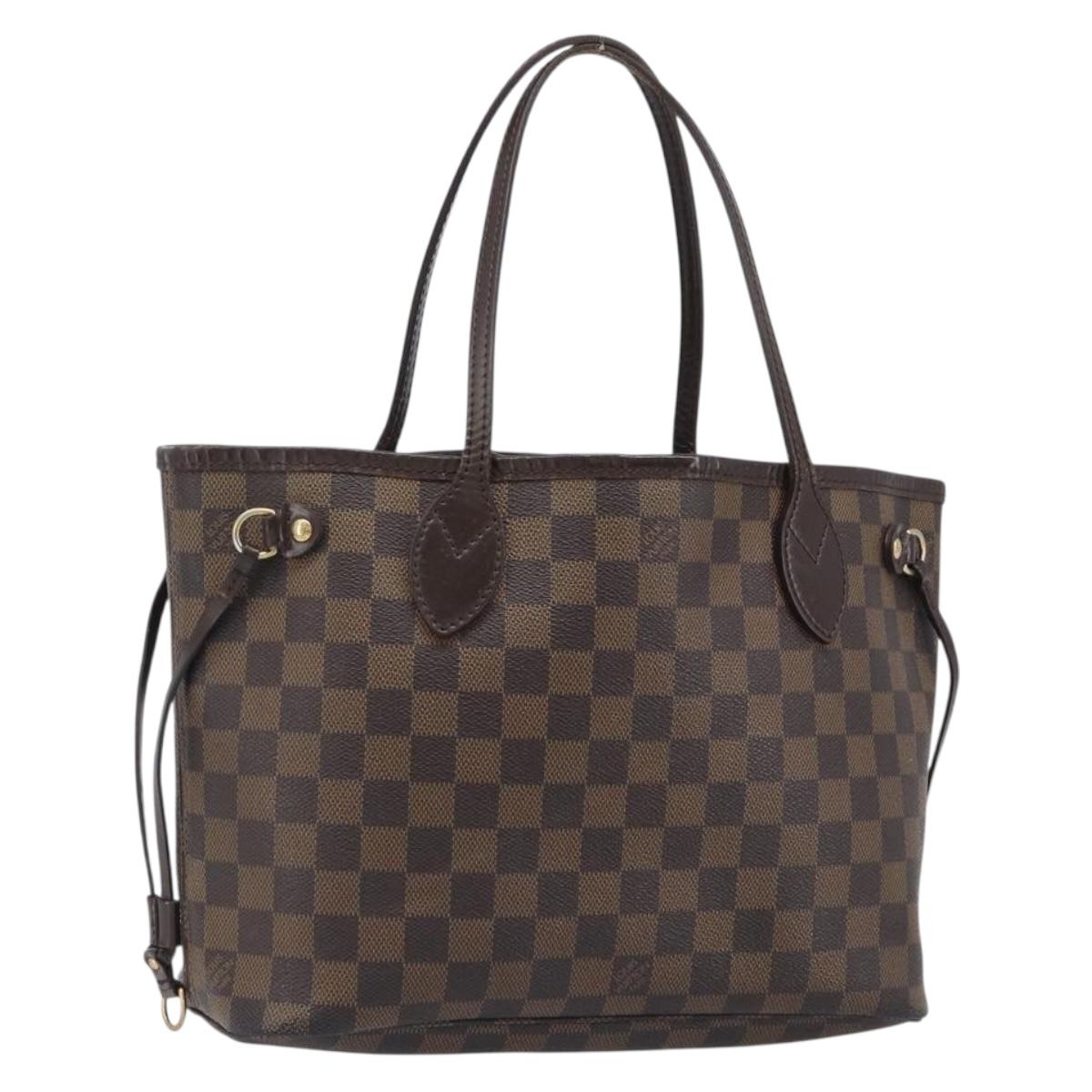 LOUIS VUITTON Damier Ebene Neverfull PM Tote Bag N51109 LV Auth 197891A