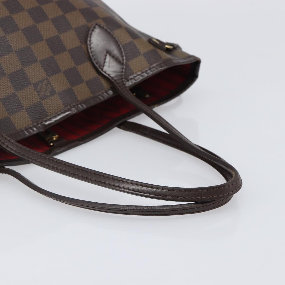 LOUIS VUITTON Damier Ebene Neverfull PM Tote Bag N51109 LV Auth 197891A