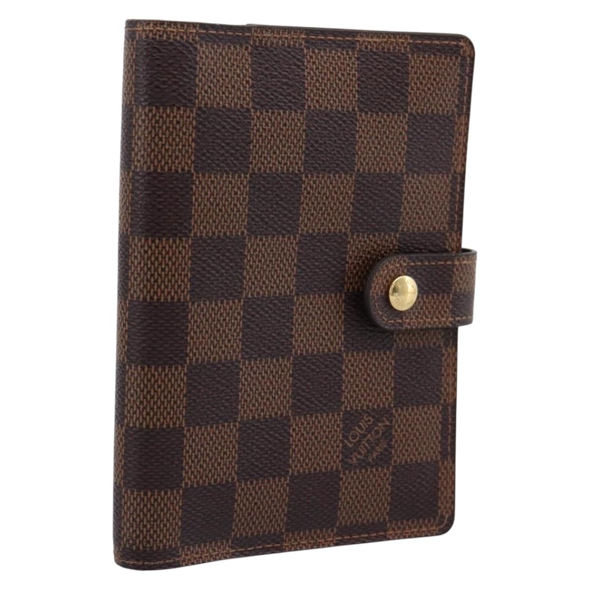 LOUIS VUITTON Damier Ebene Agenda PM Day Planner Cover R20029 LV Auth 197894V