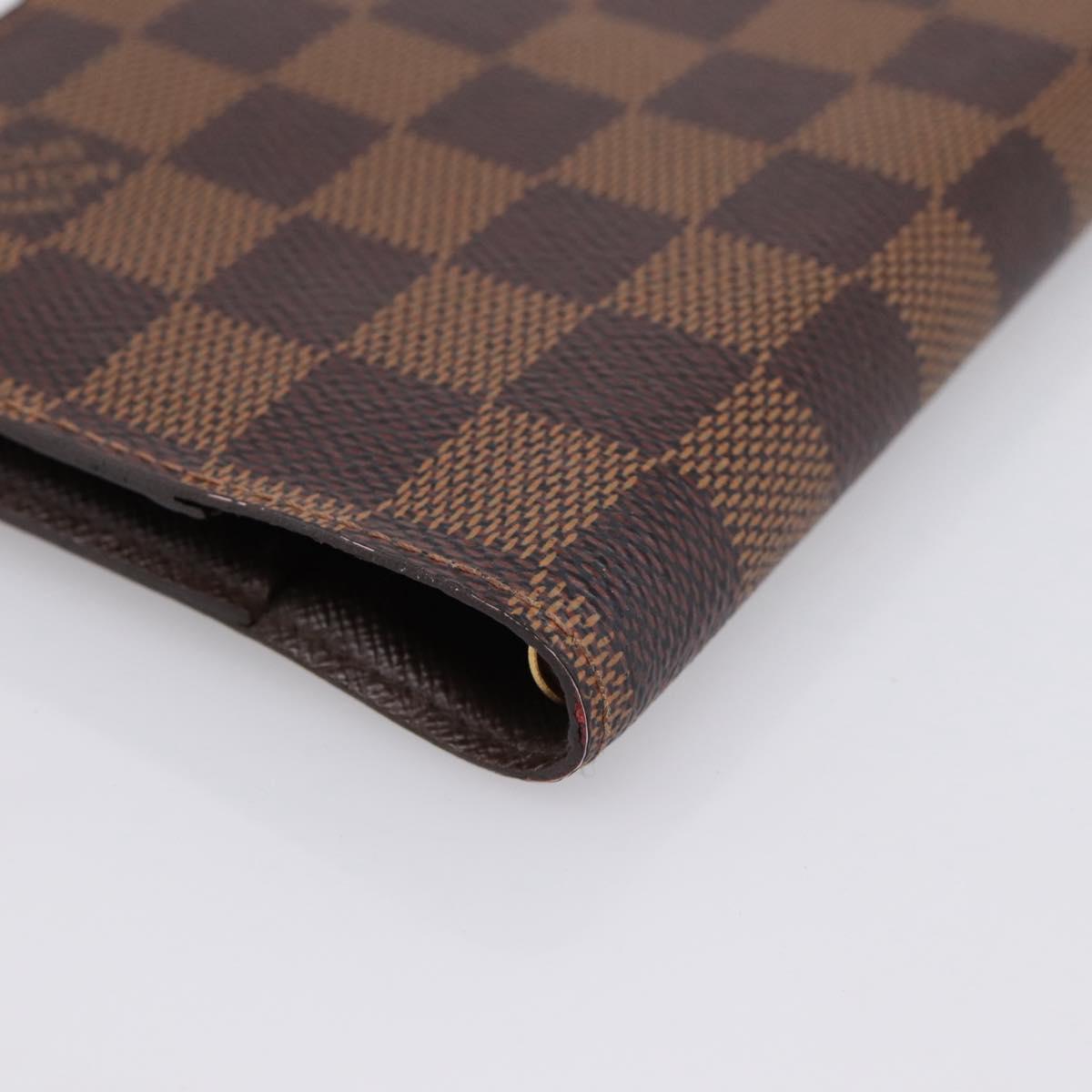 LOUIS VUITTON Damier Ebene Agenda PM Day Planner Cover R20029 LV Auth 197894V