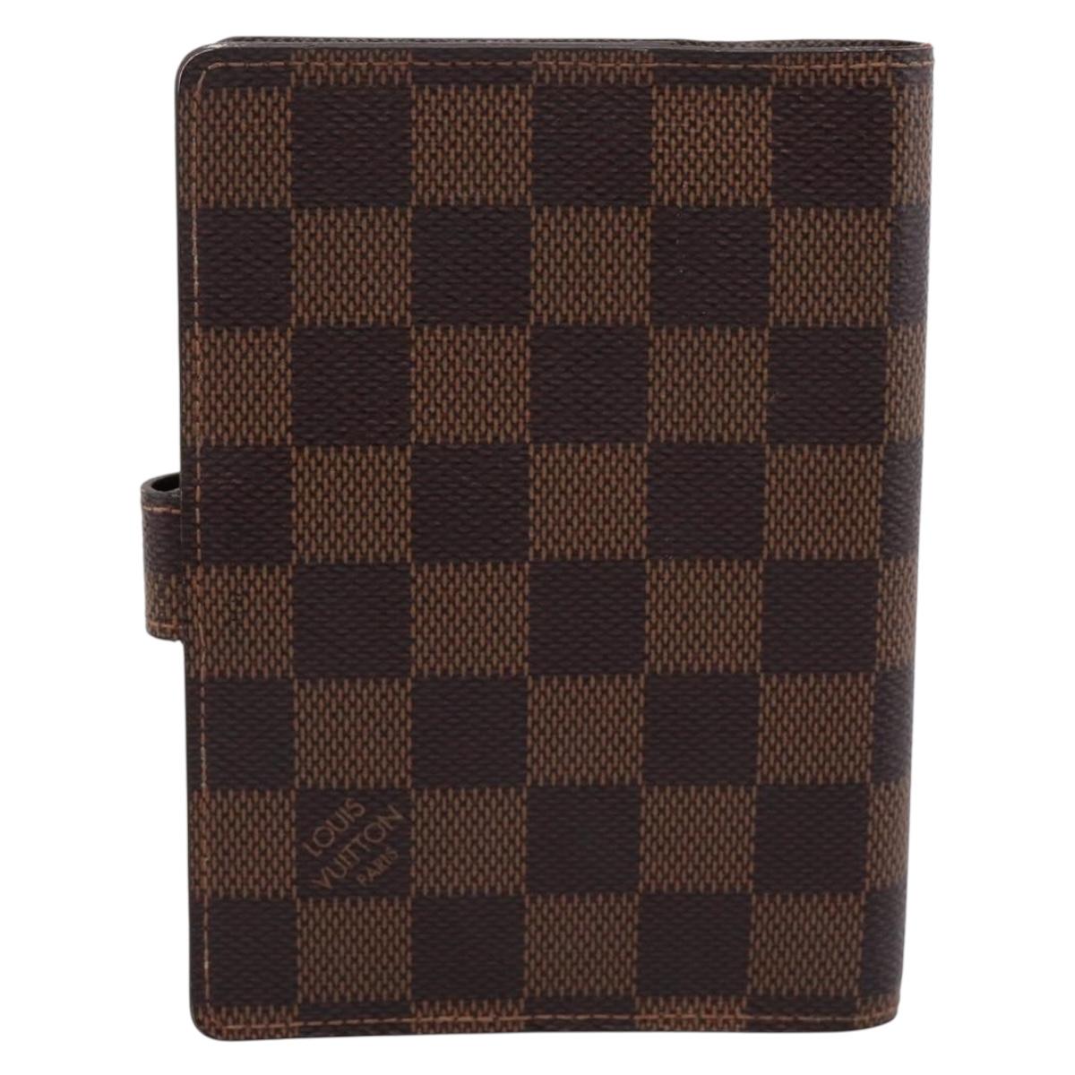 LOUIS VUITTON Damier Ebene Agenda PM Day Planner Cover R20029 LV Auth 197894V
