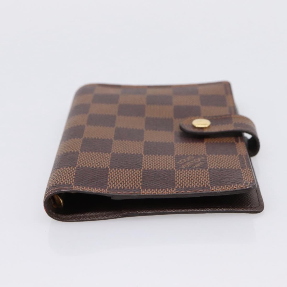 LOUIS VUITTON Damier Ebene Agenda PM Day Planner Cover R20029 LV Auth 197894V