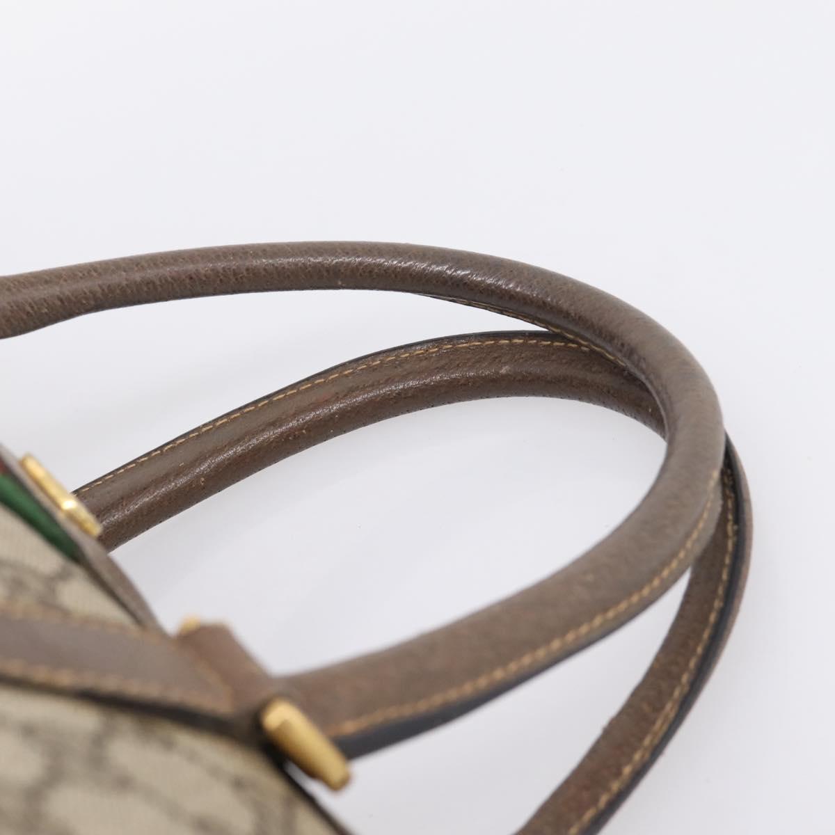 GUCCI GG Supreme Web Sherry Line Hand Bag PVC Beige Gold 40 02 007 Auth 197903