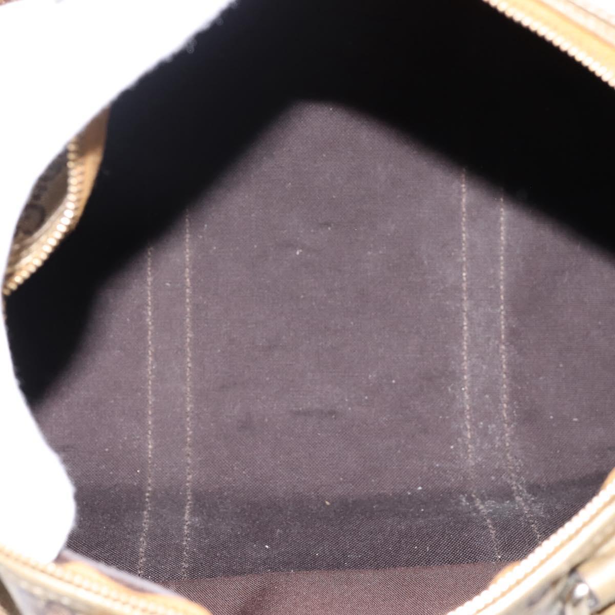 GUCCI GG Crystal Boston Bag Coated Canvas Gold 193603 Auth 197908