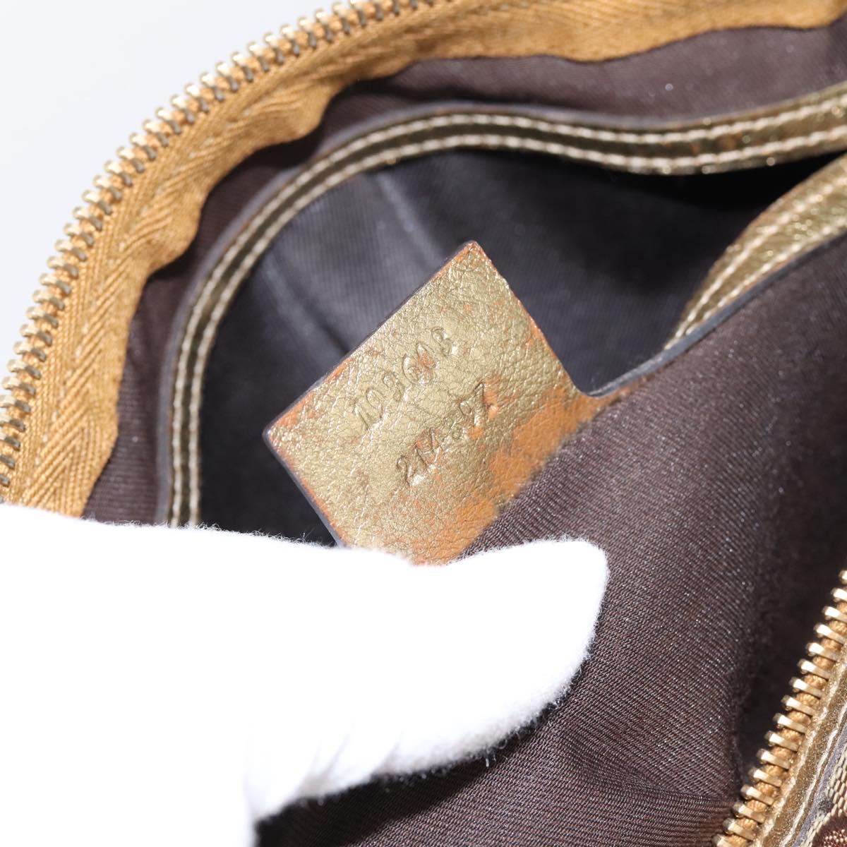 GUCCI GG Crystal Boston Bag Coated Canvas Gold 193603 Auth 197908