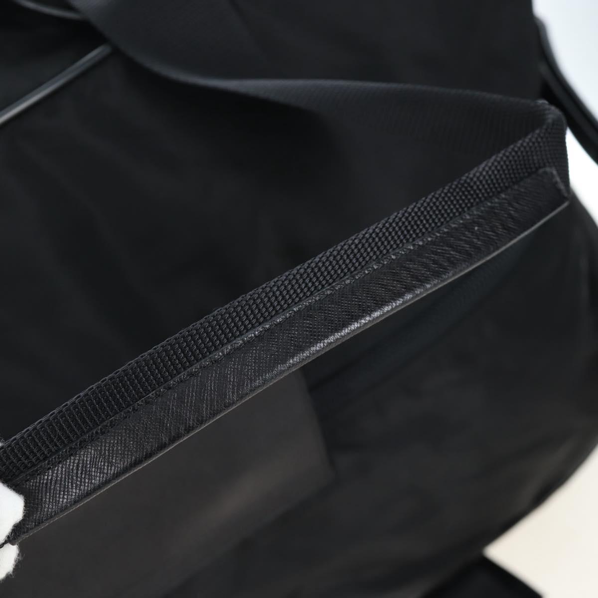 PRADA Boston Bag Nylon 2way Black Silver Auth 197909V