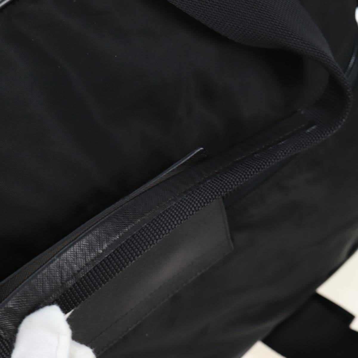 PRADA Boston Bag Nylon 2way Black Silver Auth 197909V