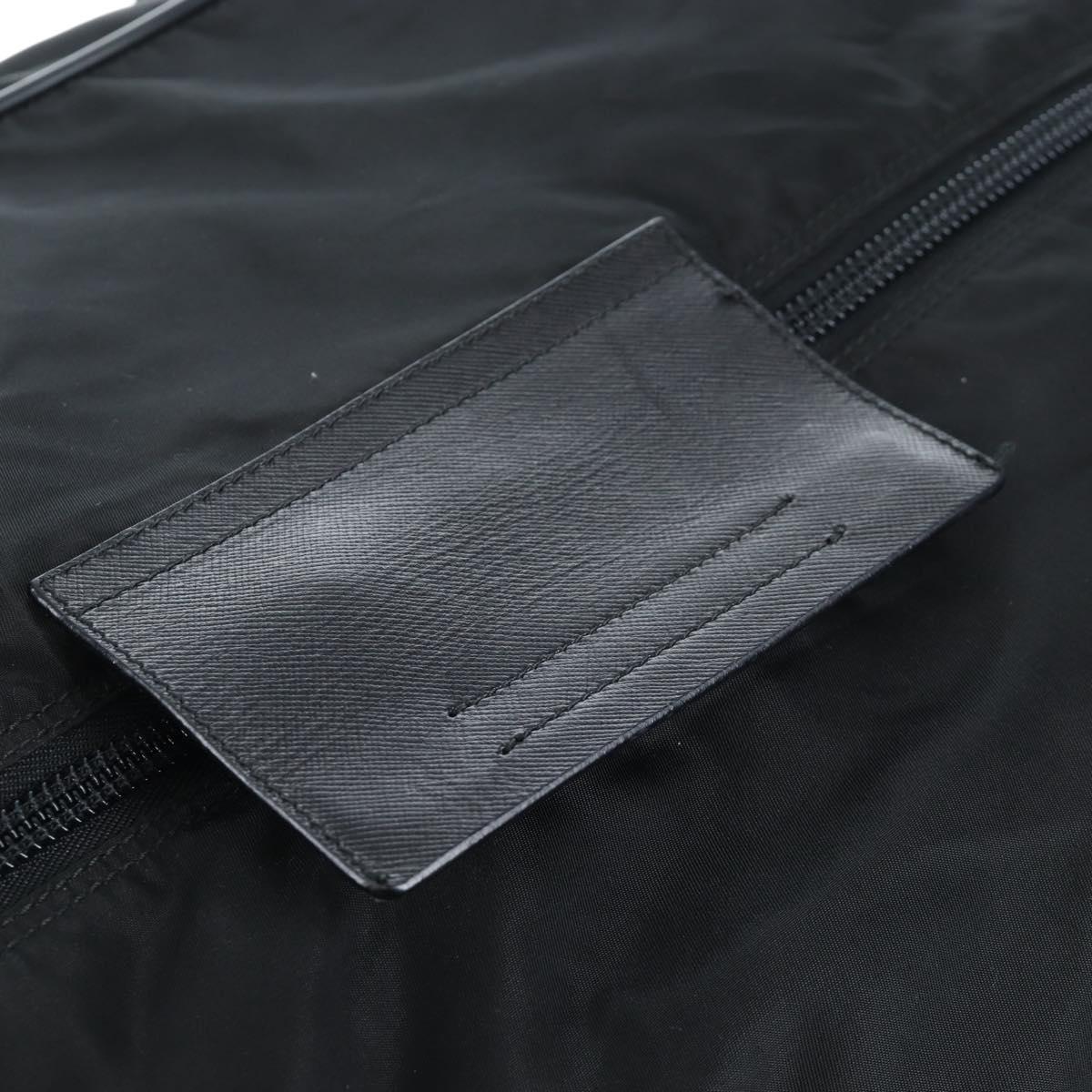 PRADA Boston Bag Nylon 2way Black Silver Auth 197909V