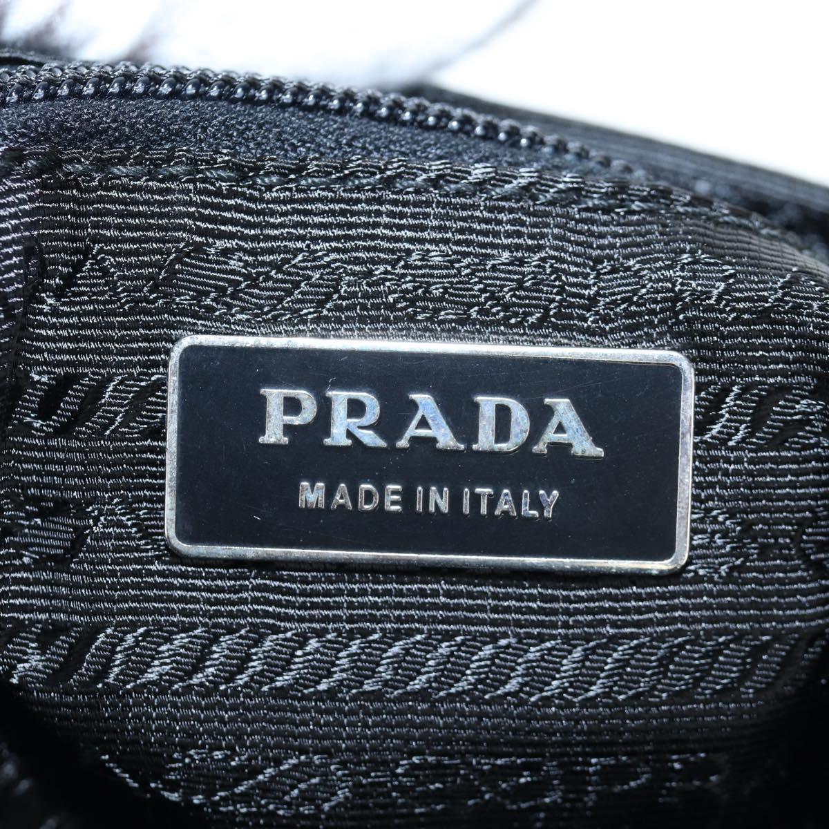 PRADA Boston Bag Nylon 2way Black Silver Auth 197909V