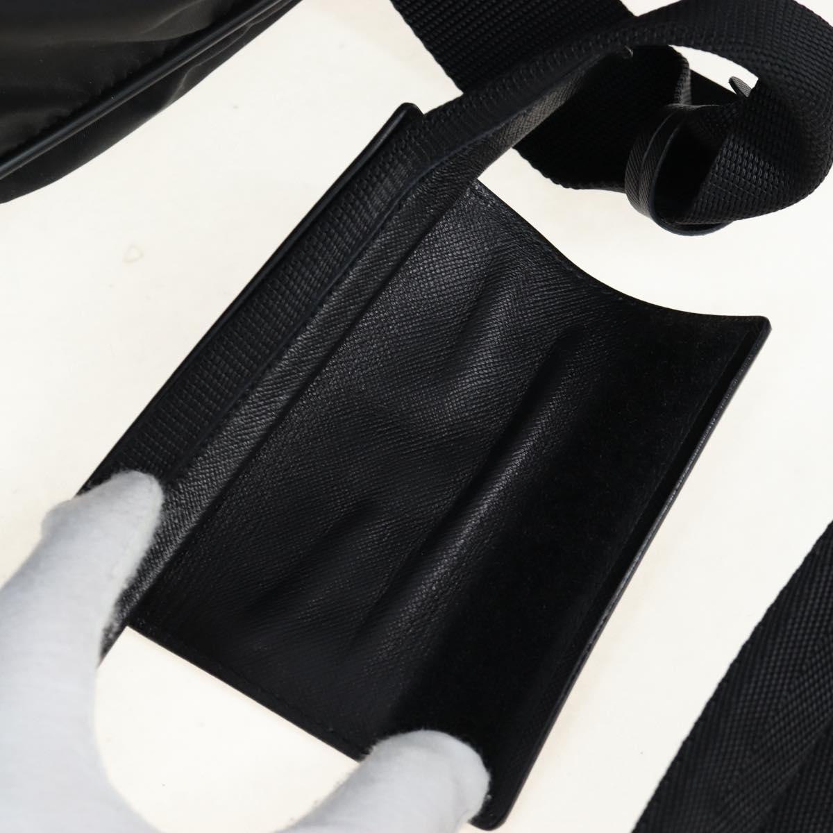 PRADA Boston Bag Nylon 2way Black Silver Auth 197909V