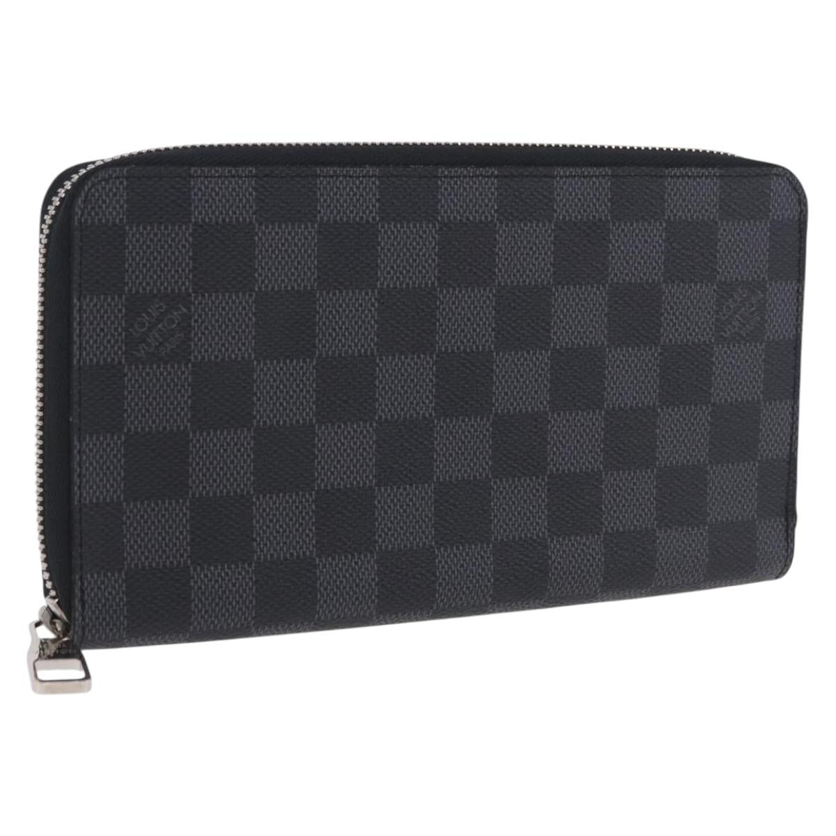 LOUIS VUITTON Damier Graphite Zippy Organizer Long Wallet N63077 LV Auth 197913A