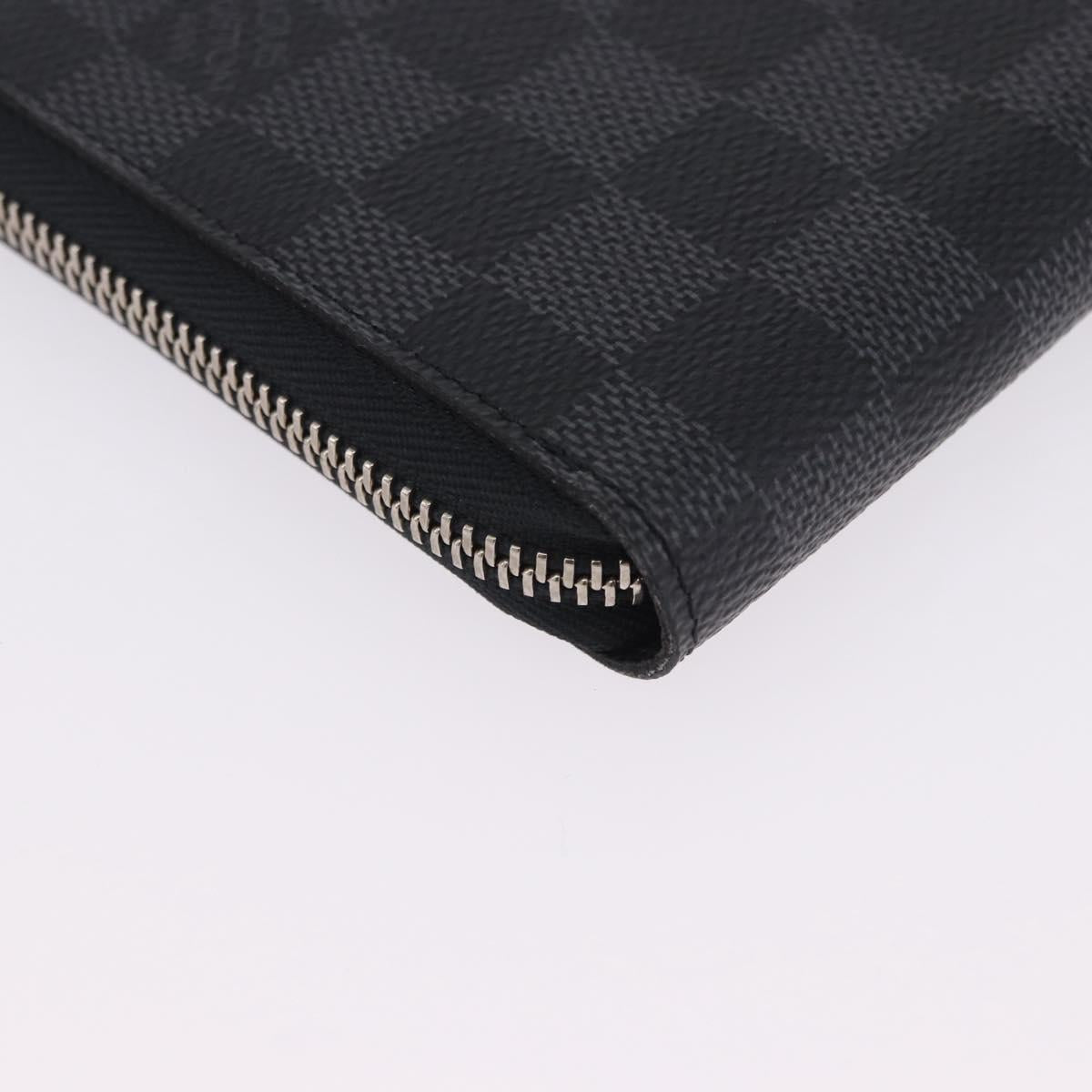 LOUIS VUITTON Damier Graphite Zippy Organizer Long Wallet N63077 LV Auth 197913A