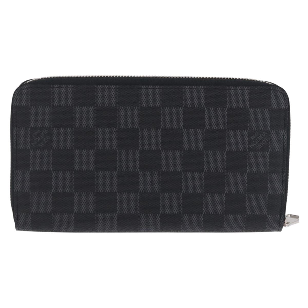 LOUIS VUITTON Damier Graphite Zippy Organizer Long Wallet N63077 LV Auth 197913A