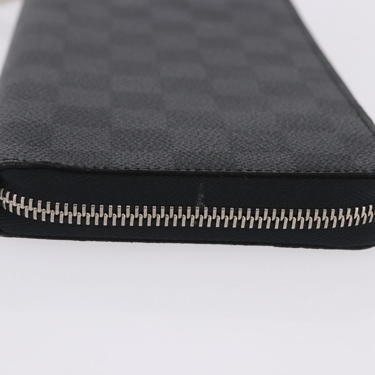 LOUIS VUITTON Damier Graphite Zippy Organizer Long Wallet N63077 LV Auth 197913A