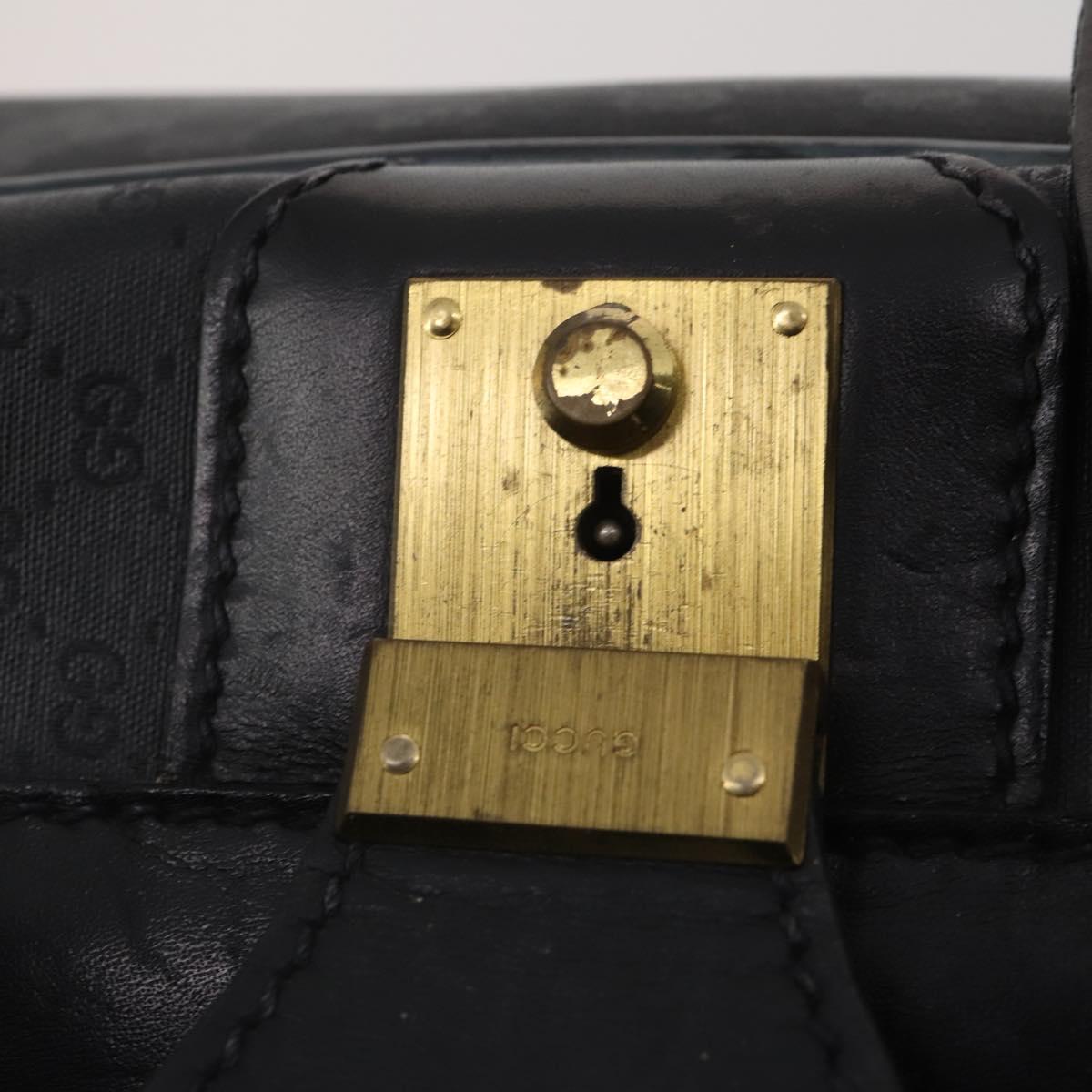 GUCCI Micro GG Supreme Trunk PVC Black Gold 010 123 0520 50 Auth 197916