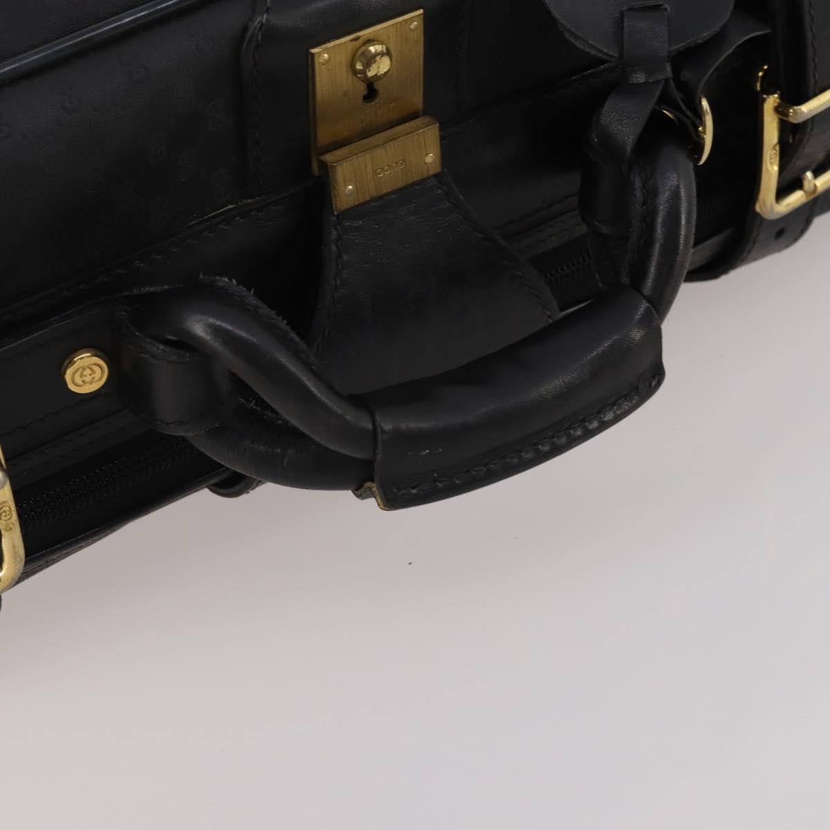 GUCCI Micro GG Supreme Trunk PVC Black Gold 010 123 0520 50 Auth 197916