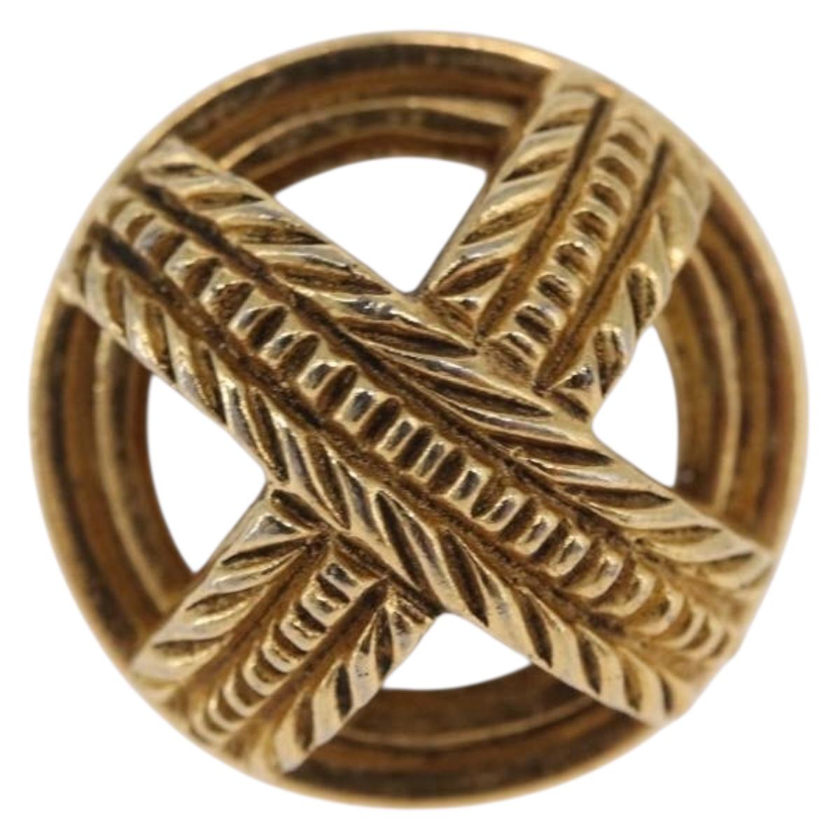CHANEL Earring Metal Gold Tone CC Auth 197920