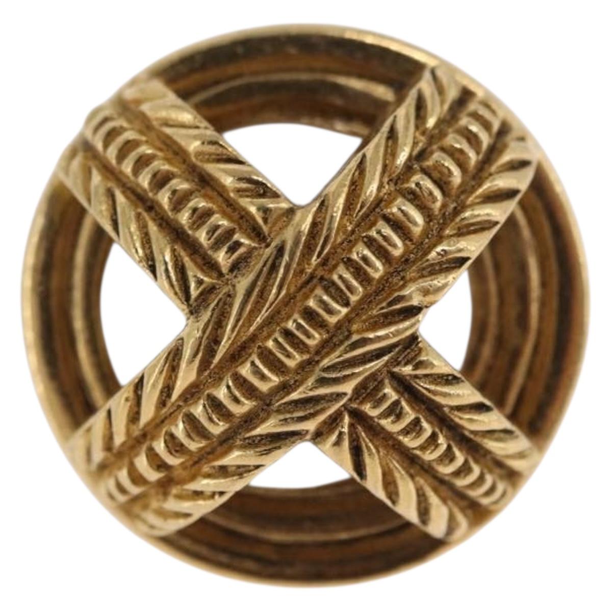CHANEL Earring Metal Gold Tone CC Auth 197920