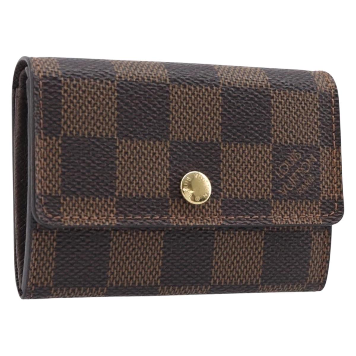 LOUIS VUITTON Damier Ebene Porte Monnaie Pla Coin Purse N61930 LV Auth 197931V