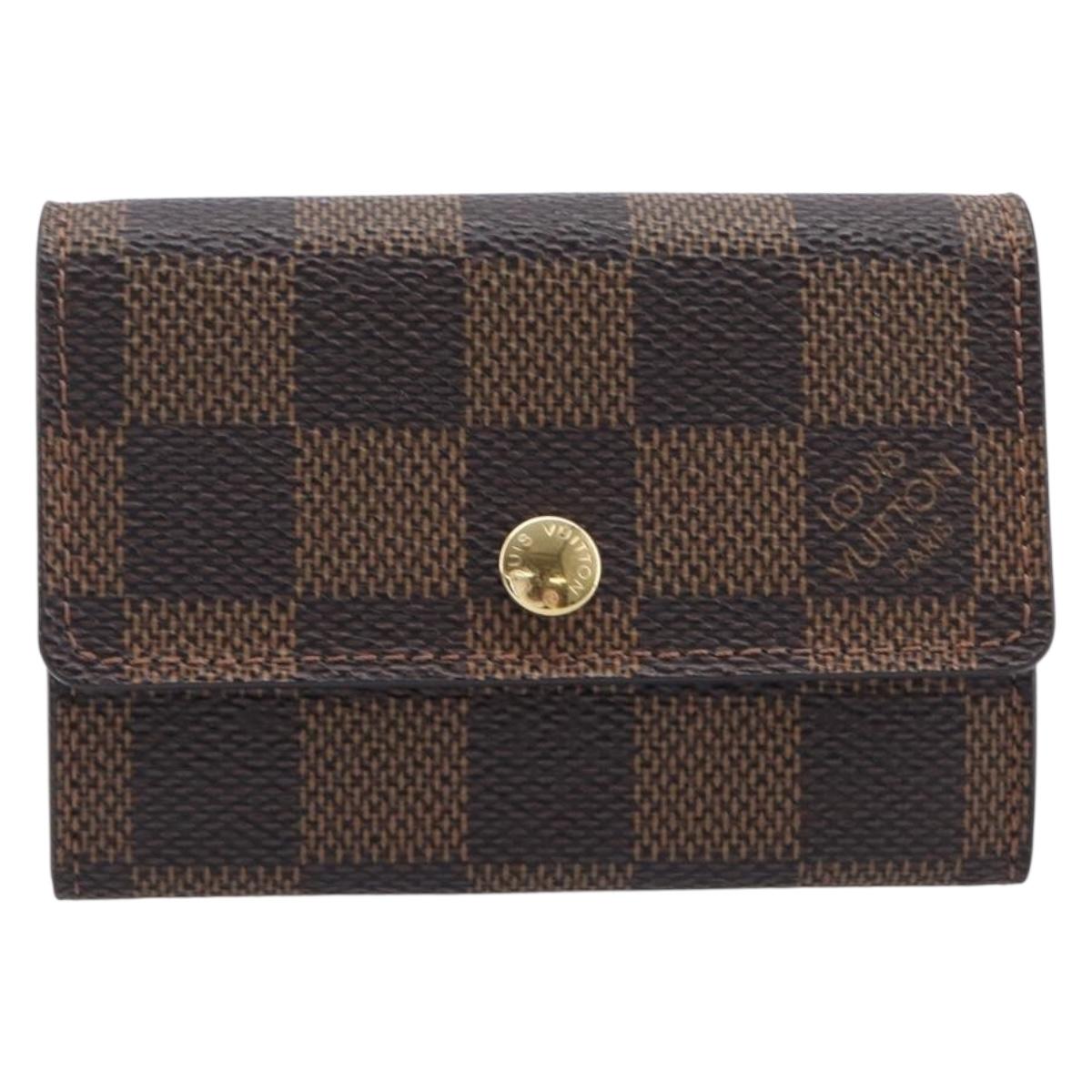 LOUIS VUITTON Damier Ebene Porte Monnaie Pla Coin Purse N61930 LV Auth 197931V