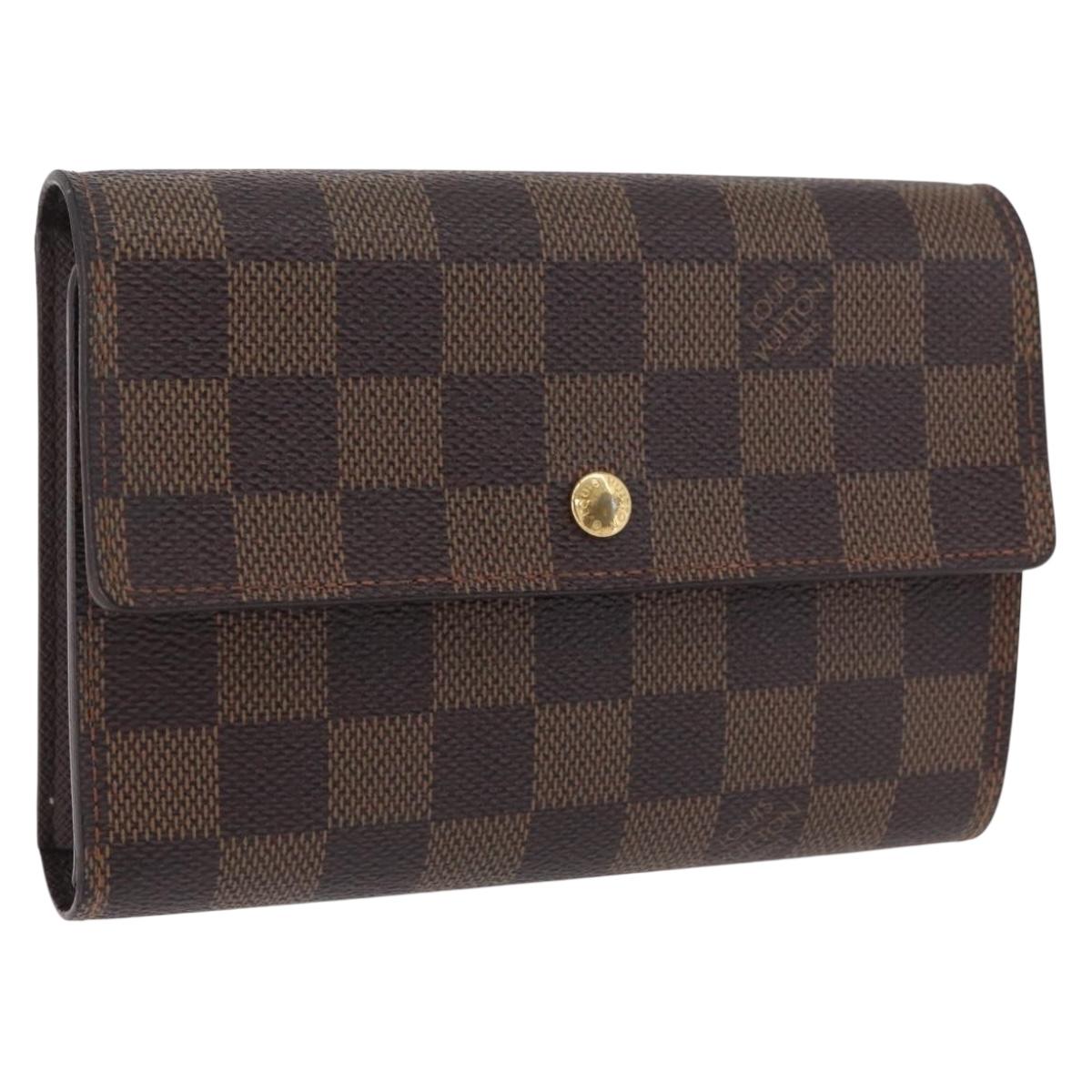 LOUIS VUITTON Damier Ebene Porte Tresor Etui Papie Wallet N61202 LV Auth 197934V